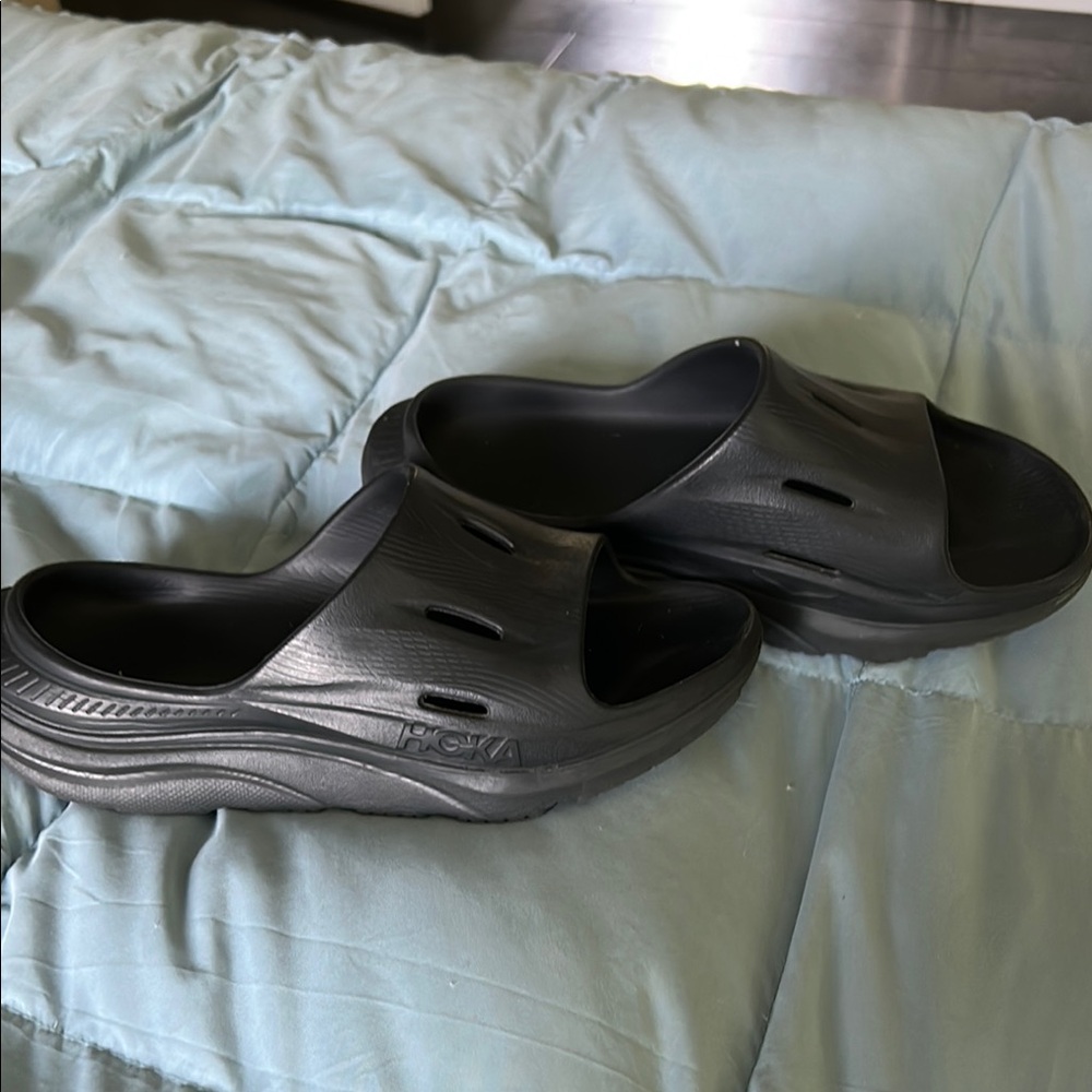 Hoka Black Sandals Cushioned Comfort Sleek Design